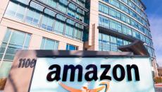 Office building with Amazon sign